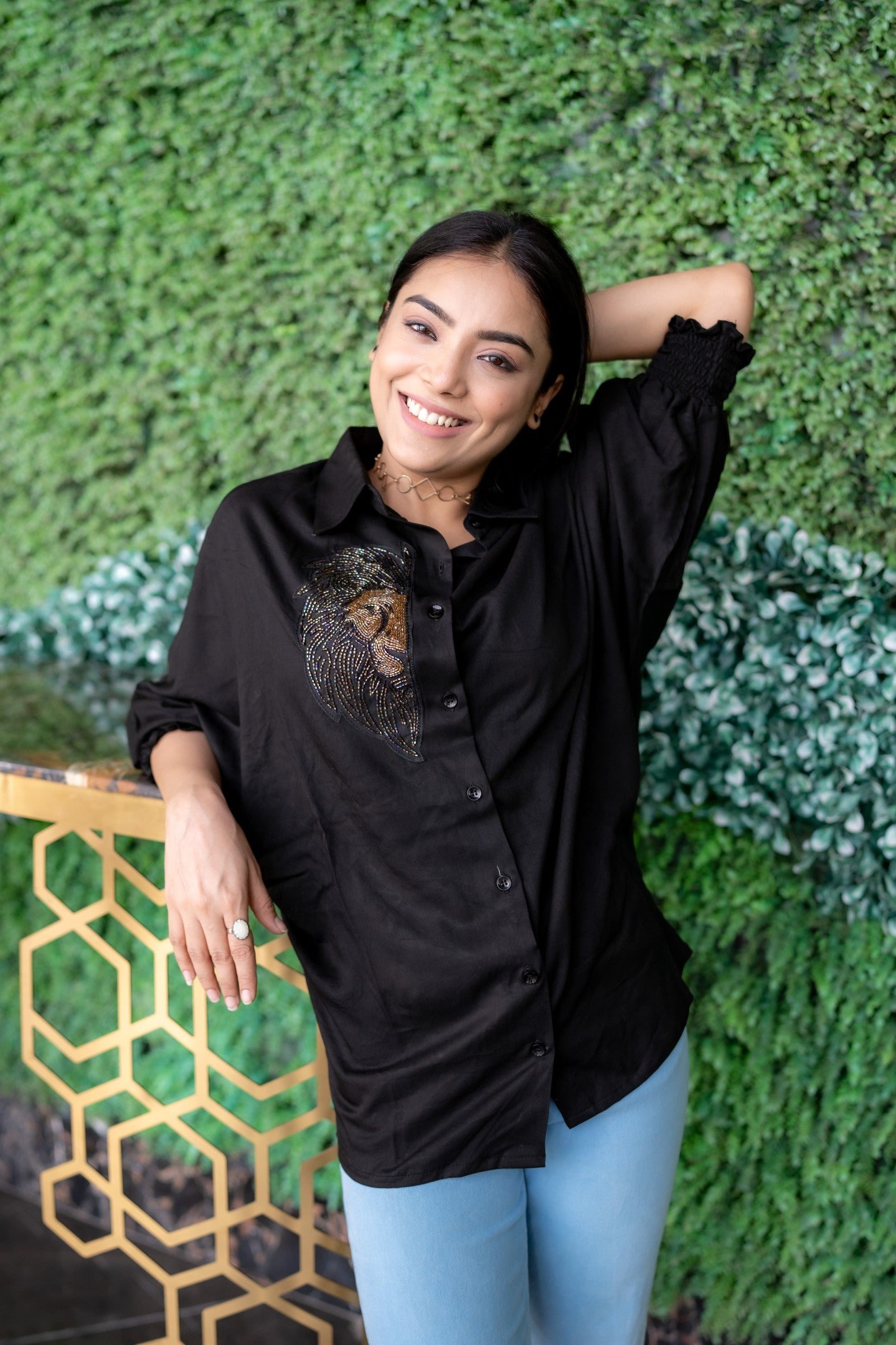 Lion on Black Shirt