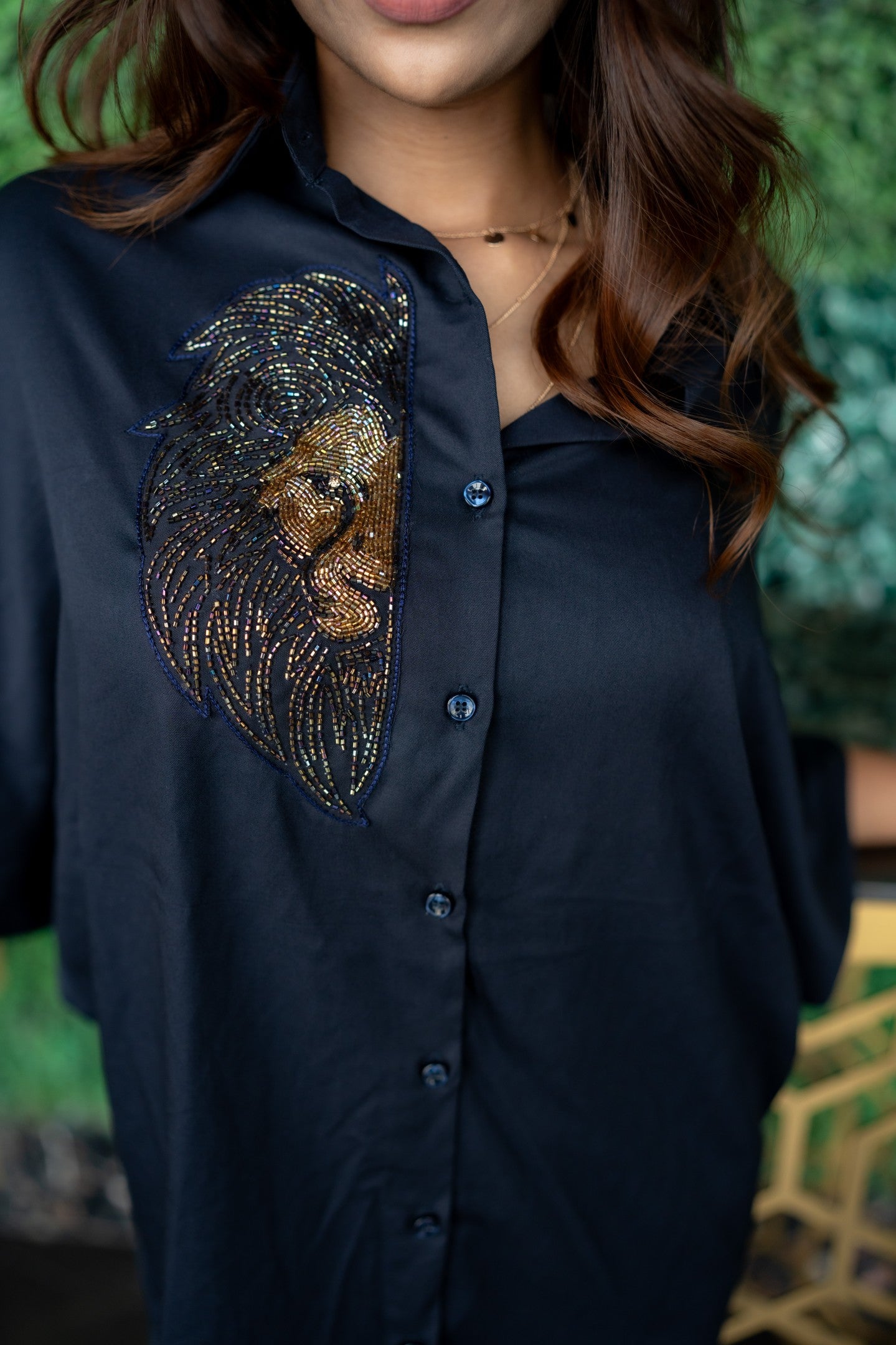 Lion on Blue Shirt