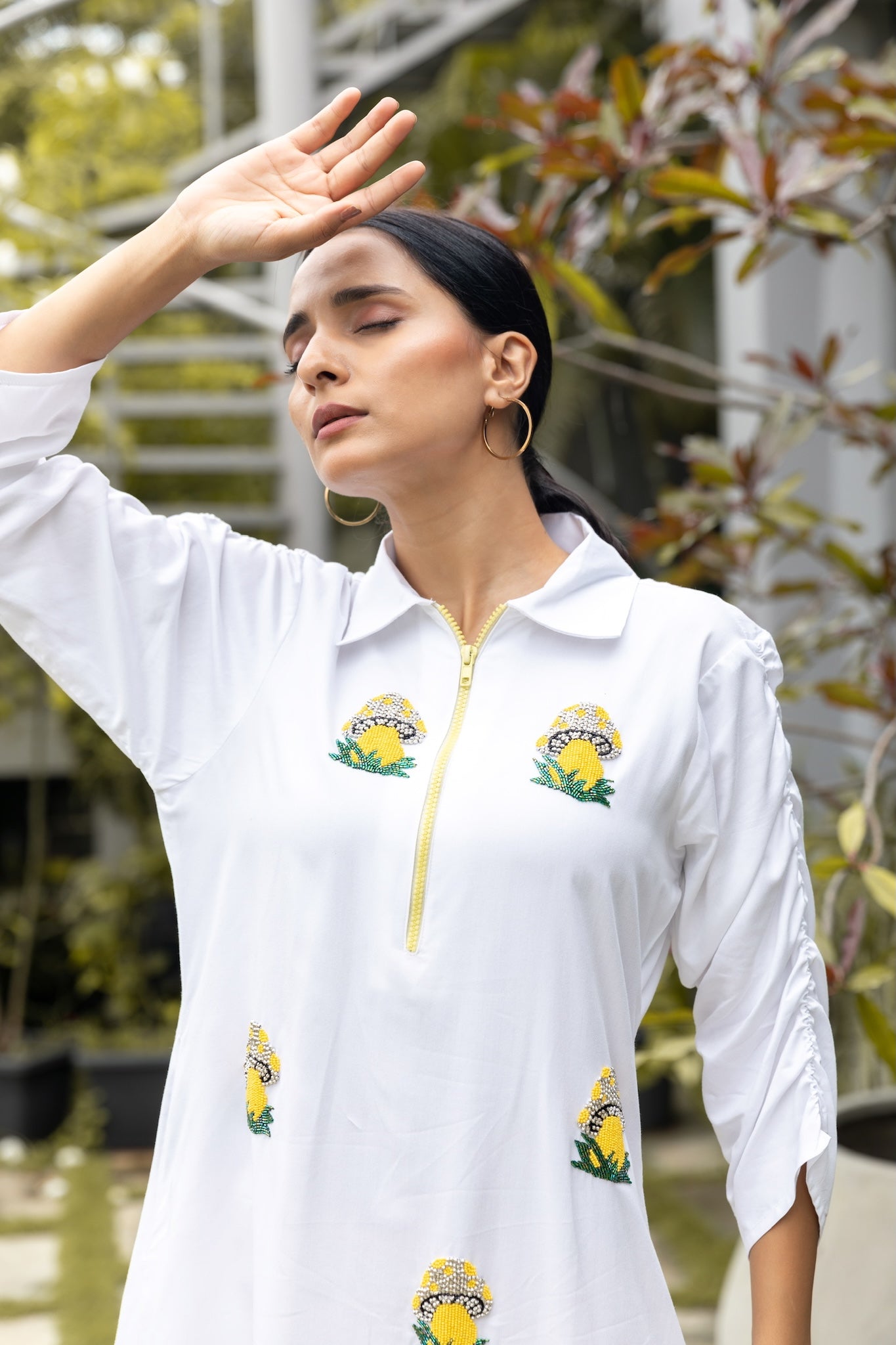 Shrooms On White Dress