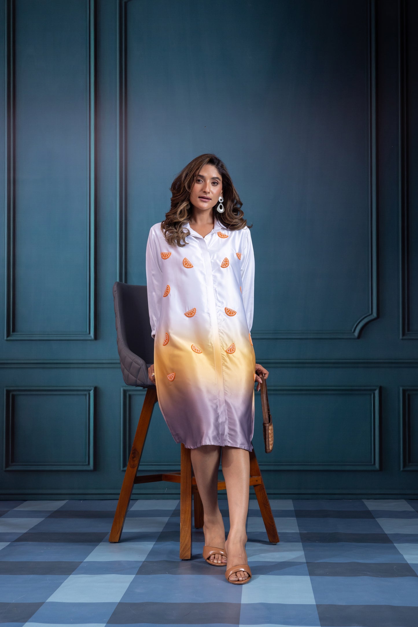 Ombrey all over Orange dress