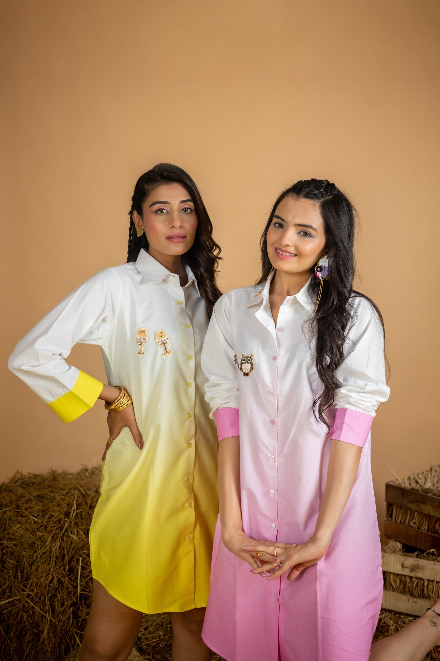 Rose Ombré Shirt dress