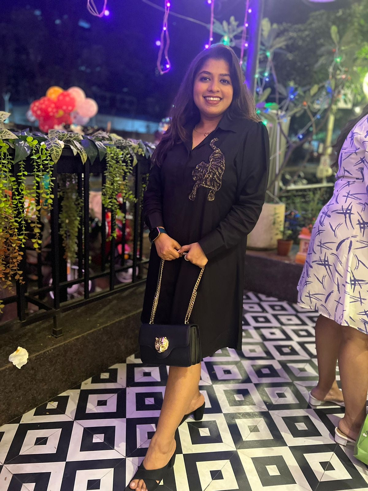 Sherni on Black Shirtdress