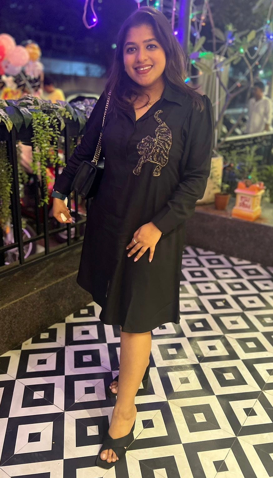 Sherni on Black Shirtdress