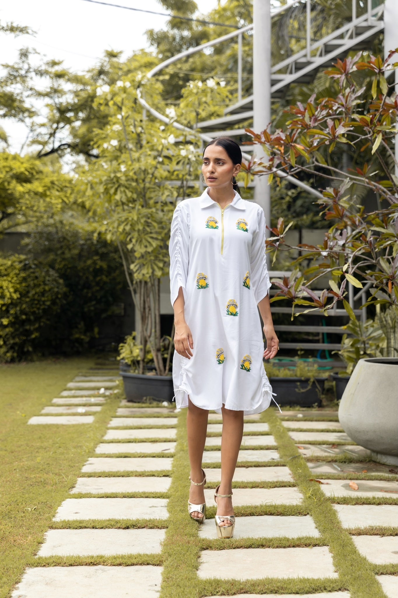 Shrooms On White Dress