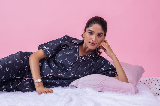 Champagne glass on black