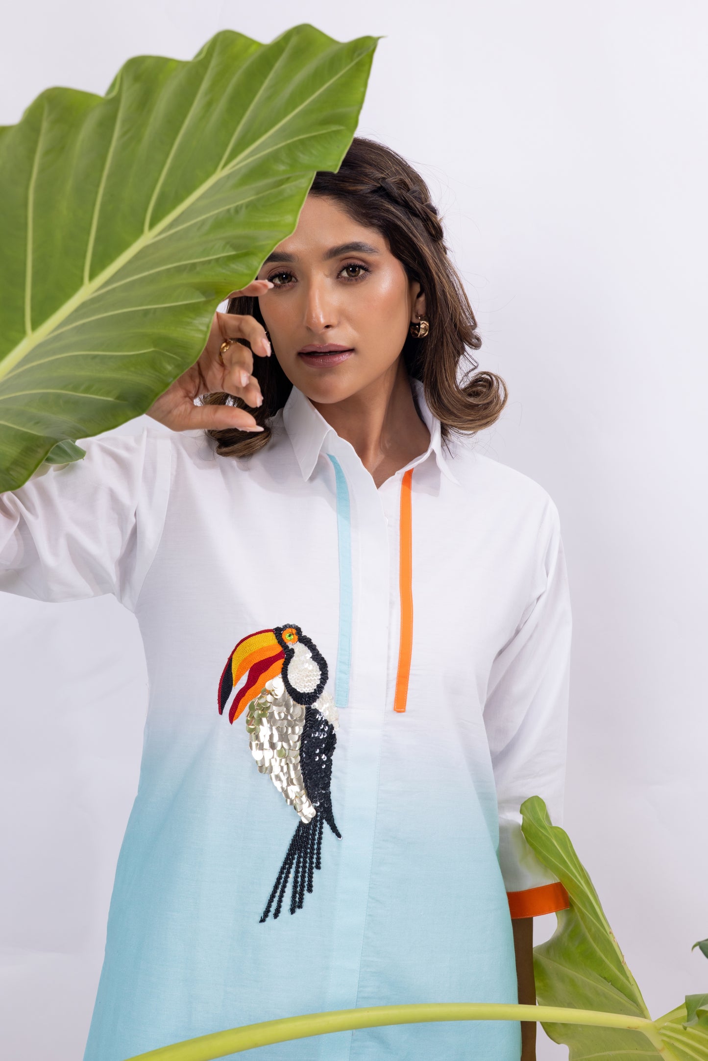 Toucan Ombré Shirt dress