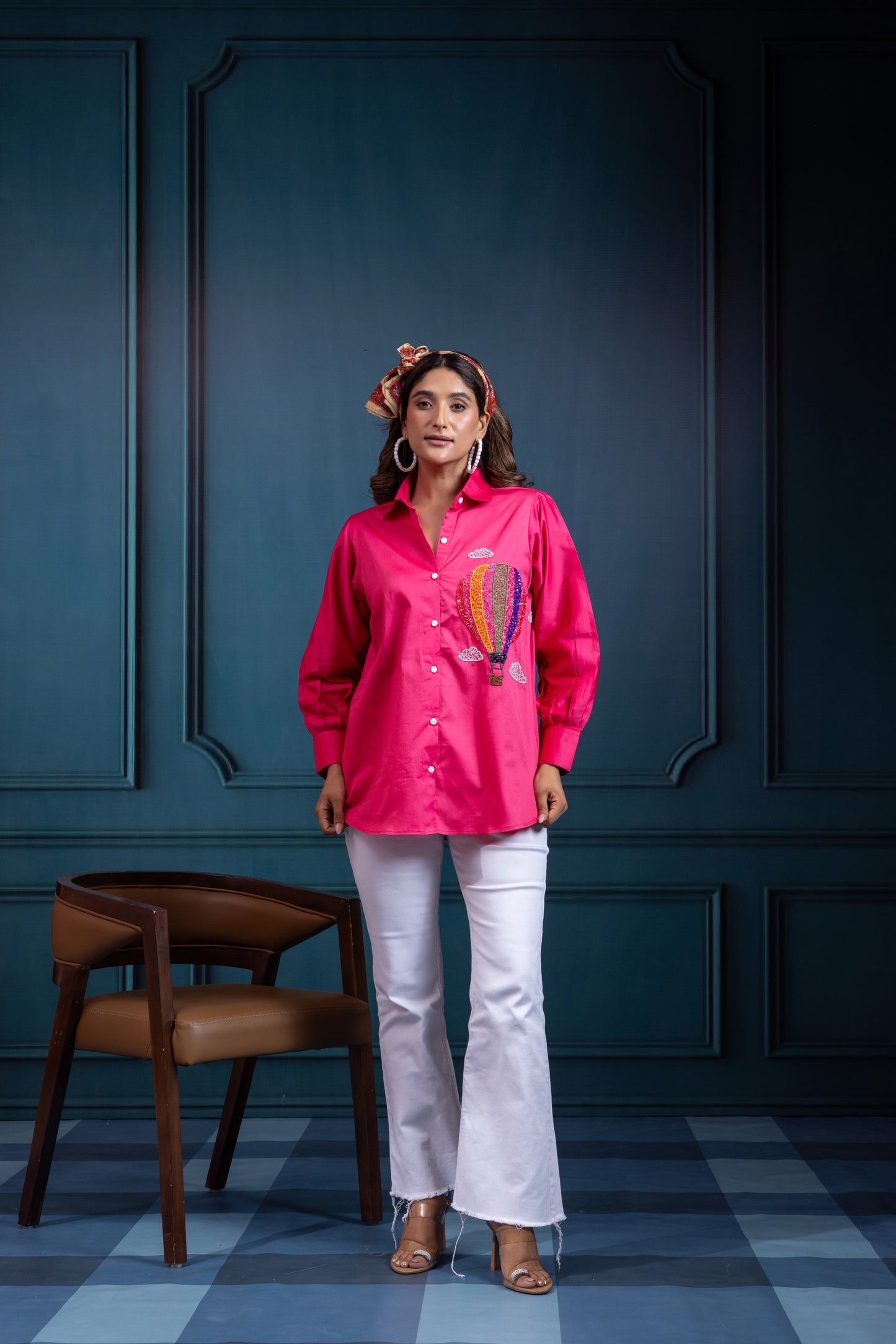 Hot Air Ballon Embroidered shirt