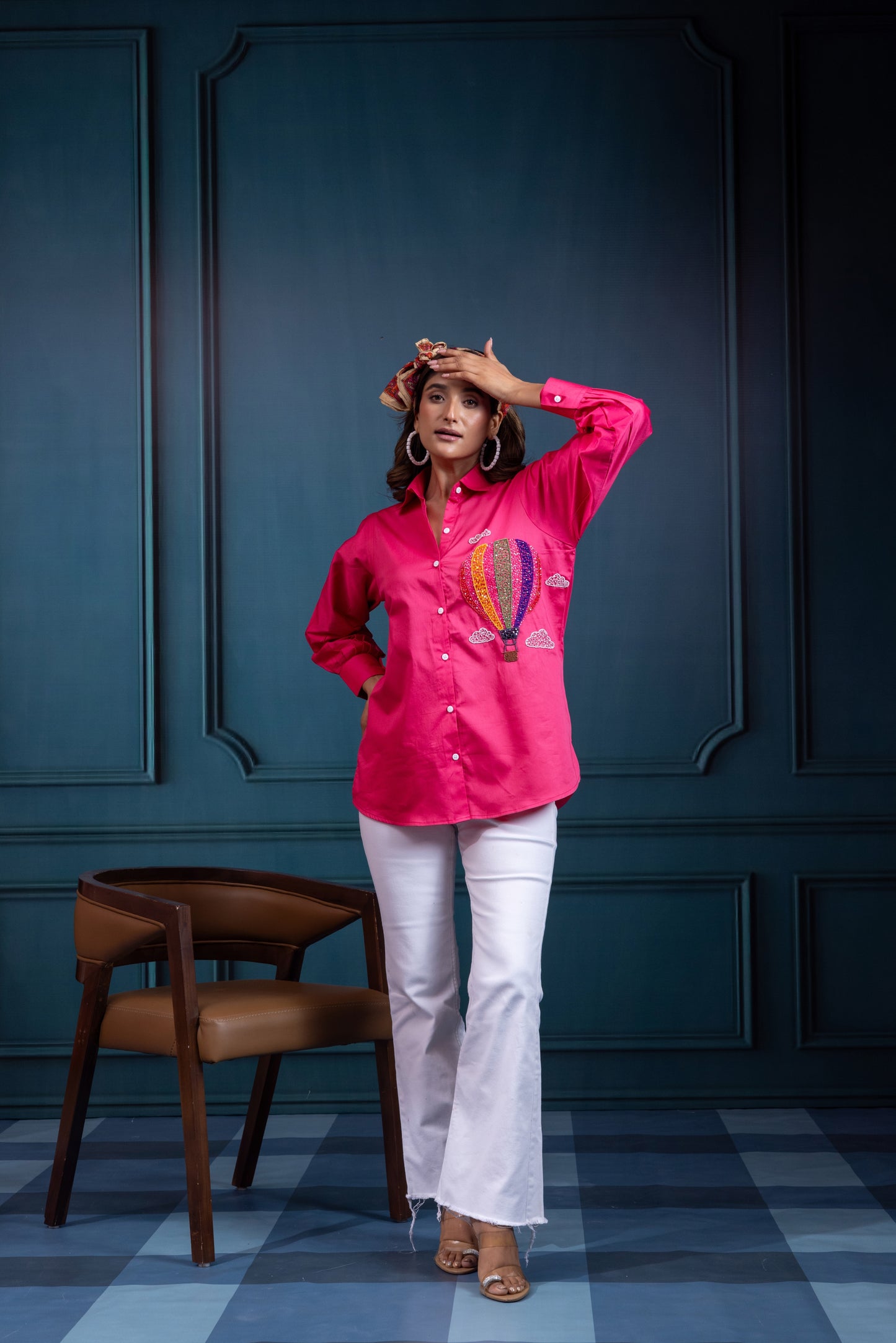 Hot Air Ballon Embroidered shirt