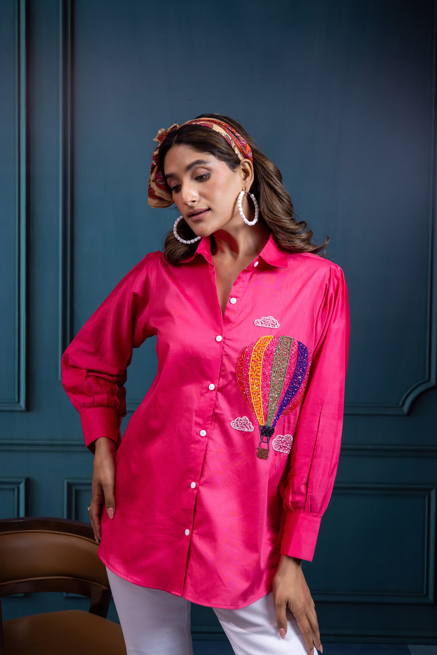 Hot Air Ballon Embroidered shirt