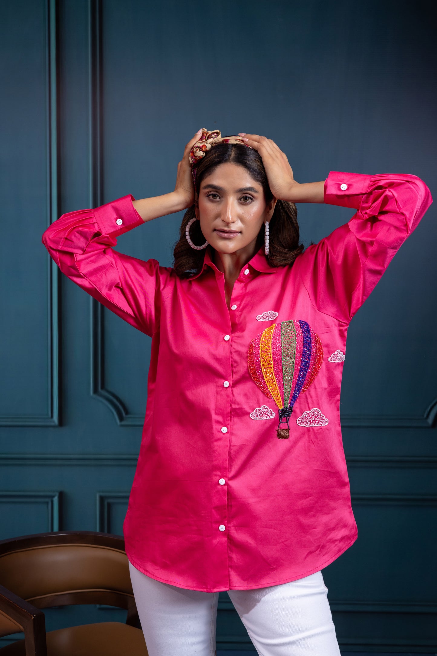 Hot Air Ballon Embroidered shirt