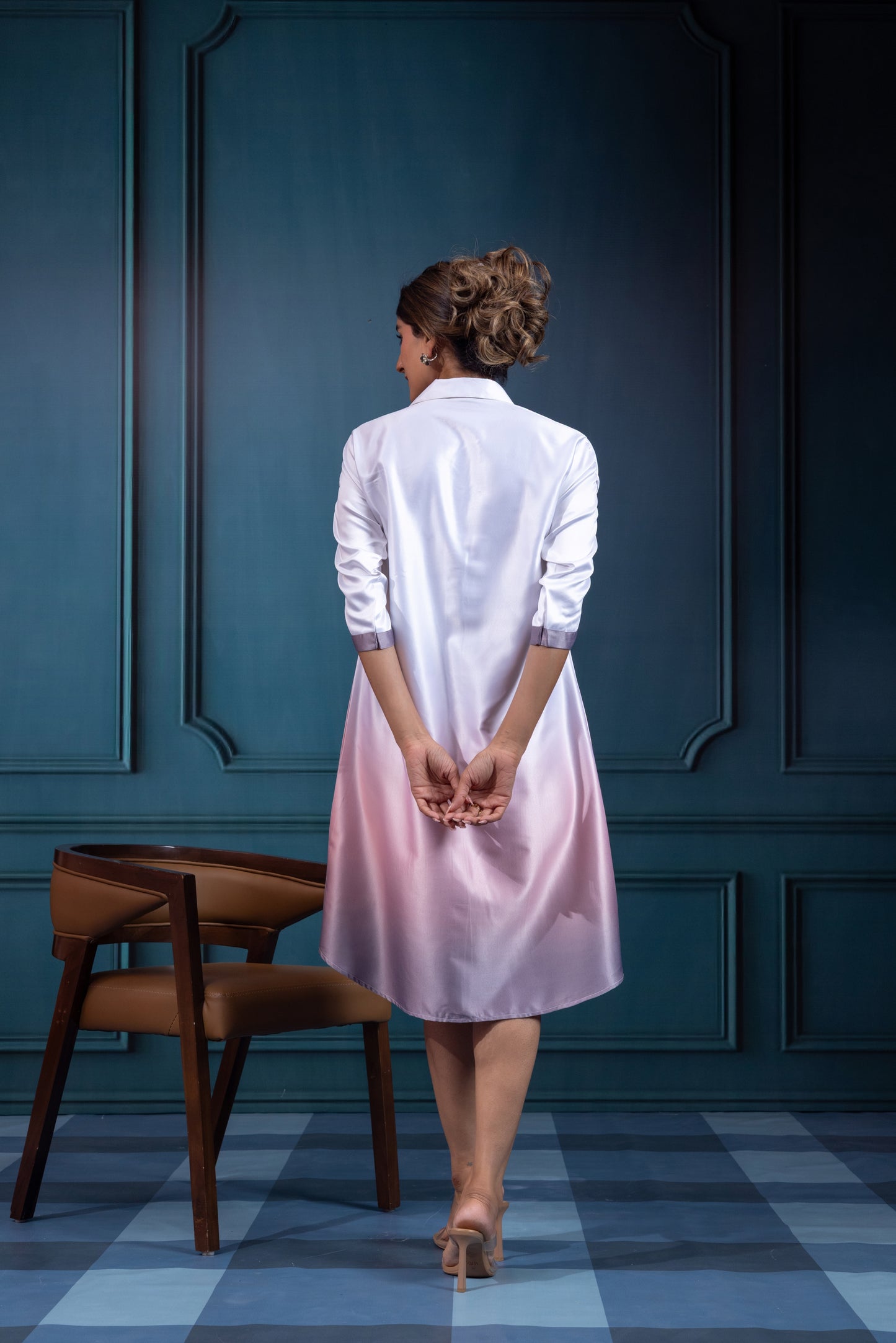 Ombrey Flamingo Satin Dress