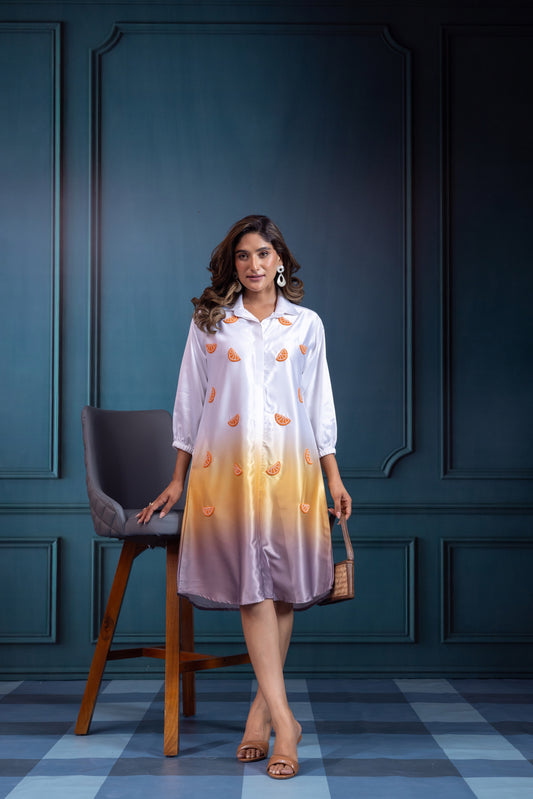 Ombrey all over Orange dress