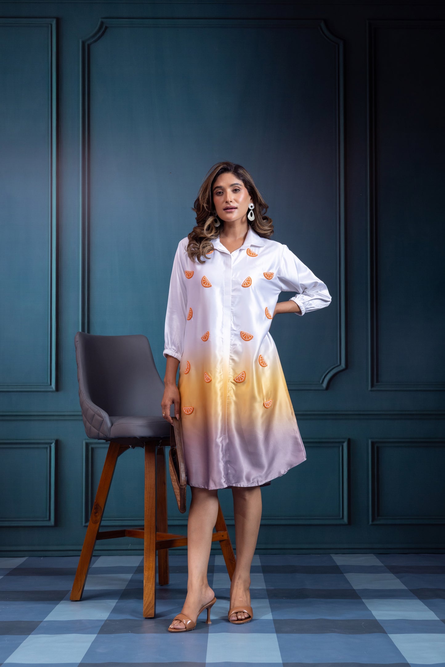 Ombrey all over Orange dress