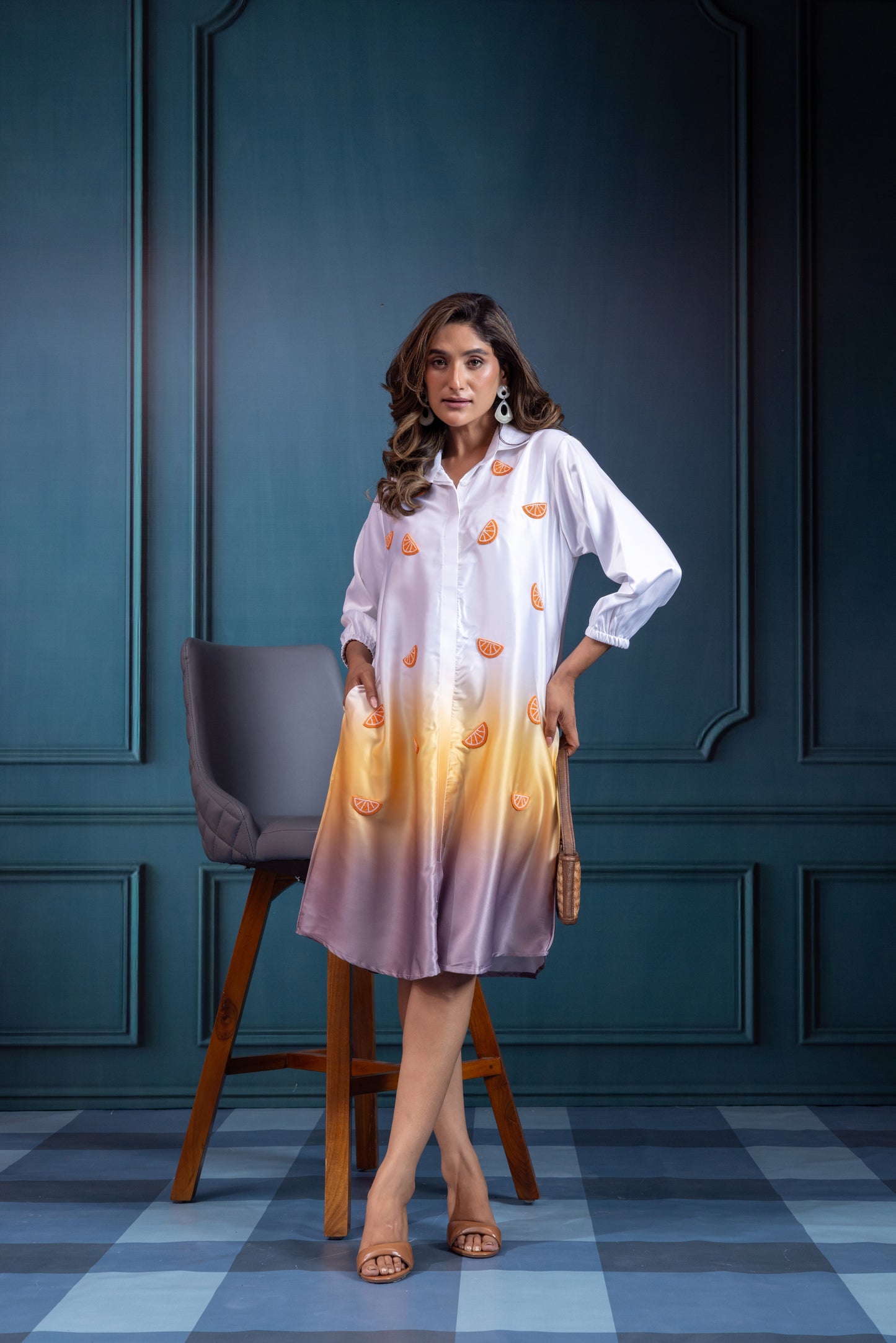 Ombrey all over Orange dress