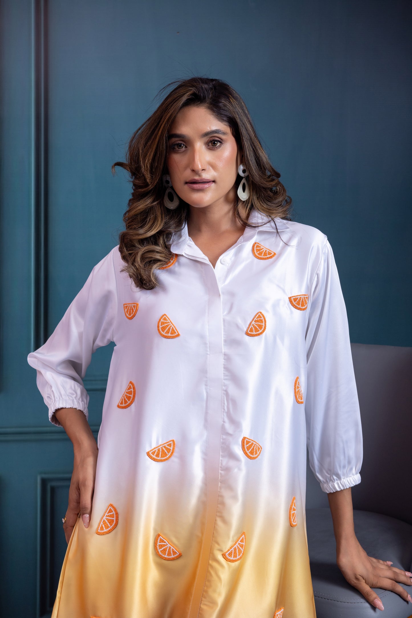 Ombrey all over Orange dress