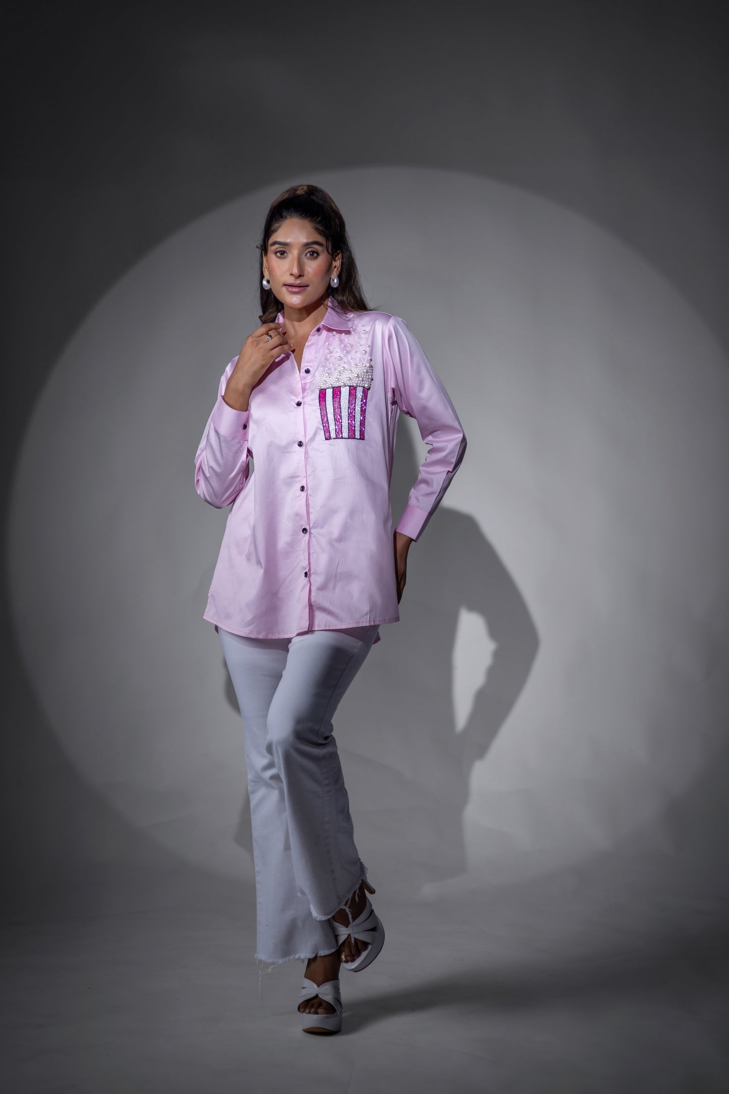 Popping Corn Shirt In Pink