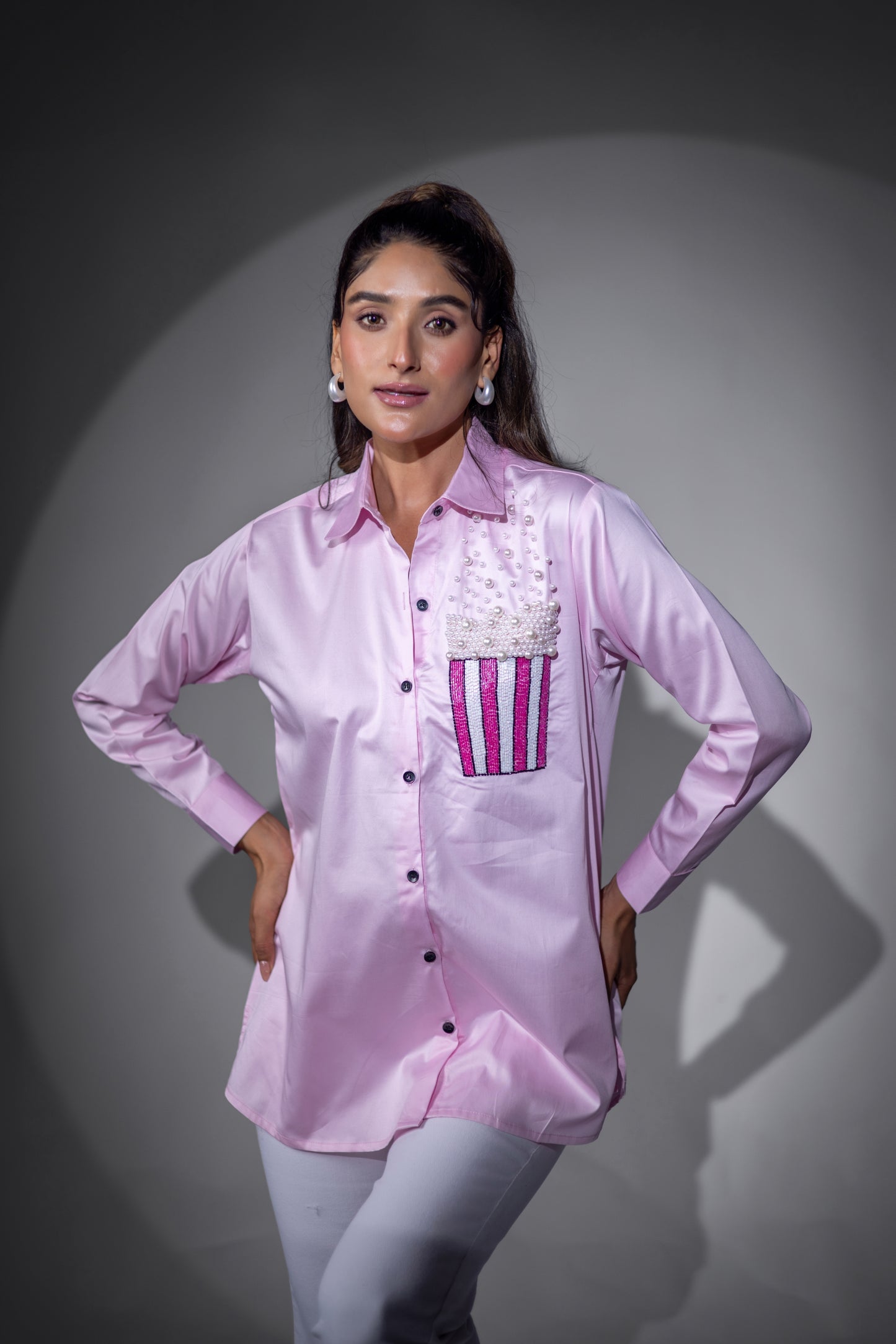 Popping Corn Shirt In Pink
