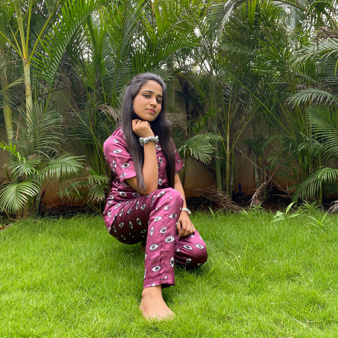 Evil Eye on Wine Nightsuit